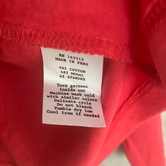 Womens red collar long sleeve soft cotton top. Size large gray for layering. - Picture 5 of 8